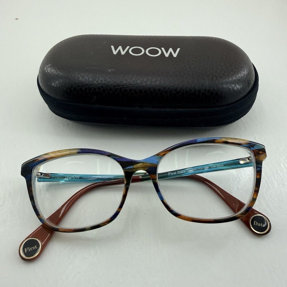 WOOW First Date 2 Women Eyeglasses 54-15-143 Blue Tortoise Italy Col 3004 Case